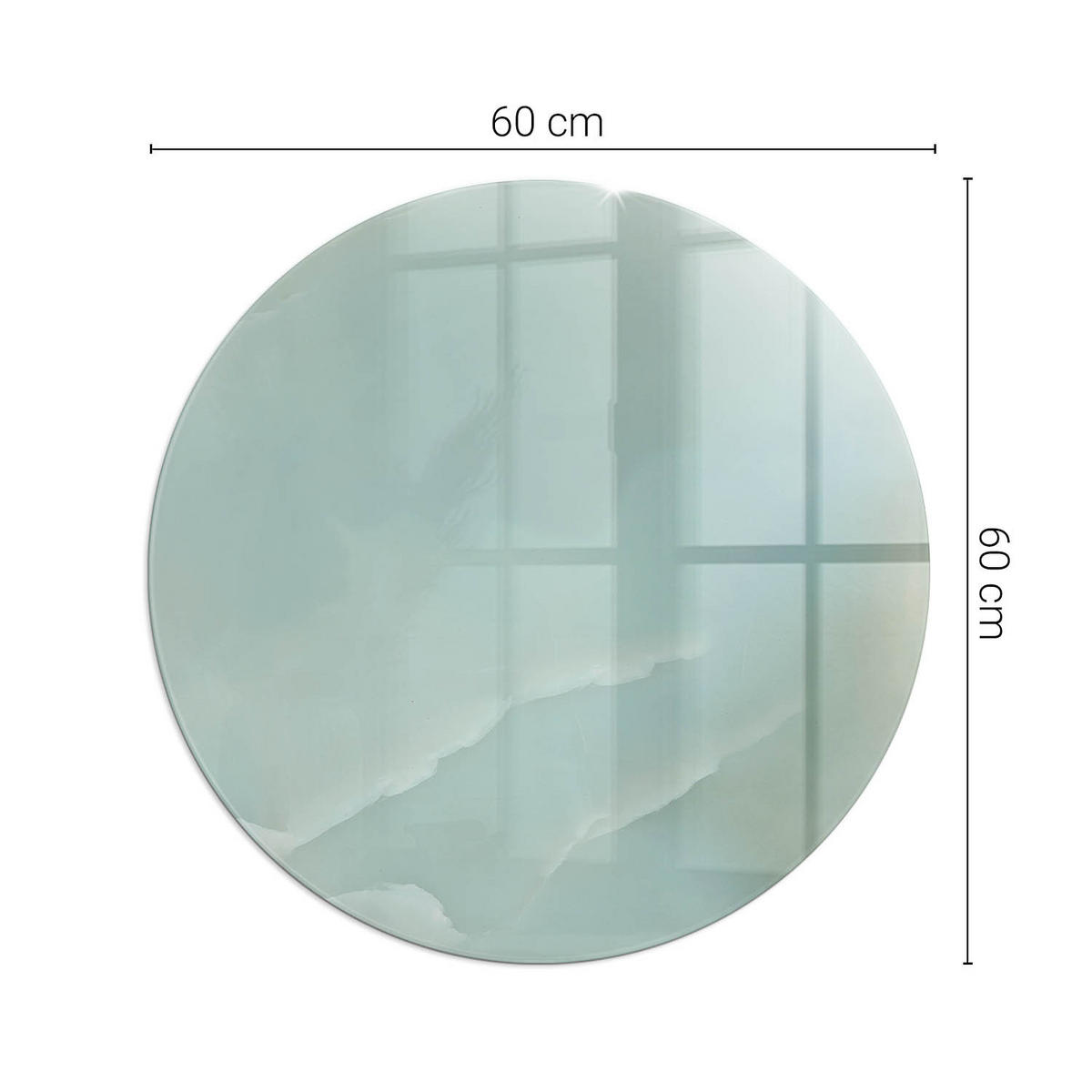GLASPLATTE für Kamin Ø 60 cm - Türkis, Glas (60/60/0.4cm) - TULUP