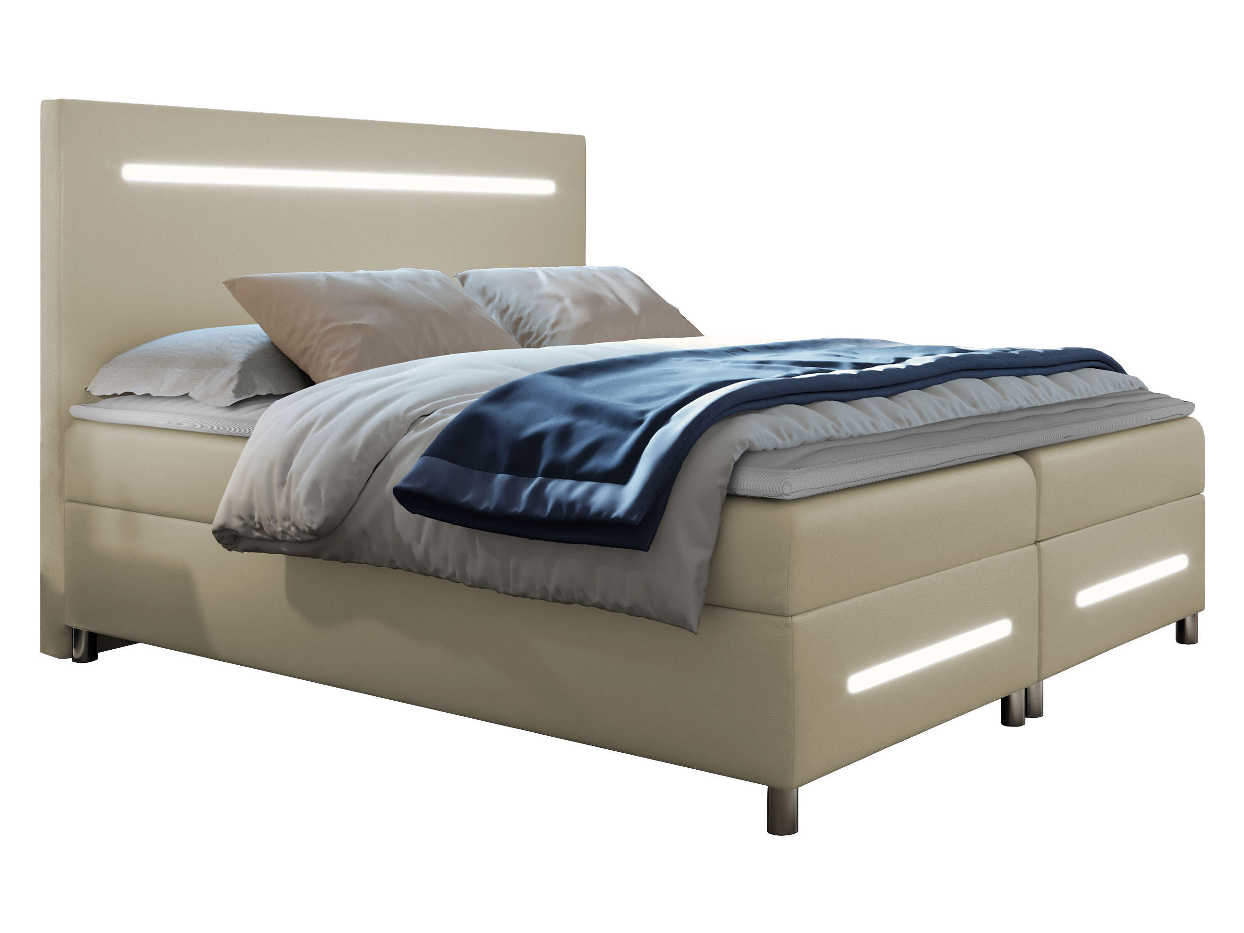 BOXBETT Enter LED - Naturfarben, Holz (180/200cm) - MIRJAN24