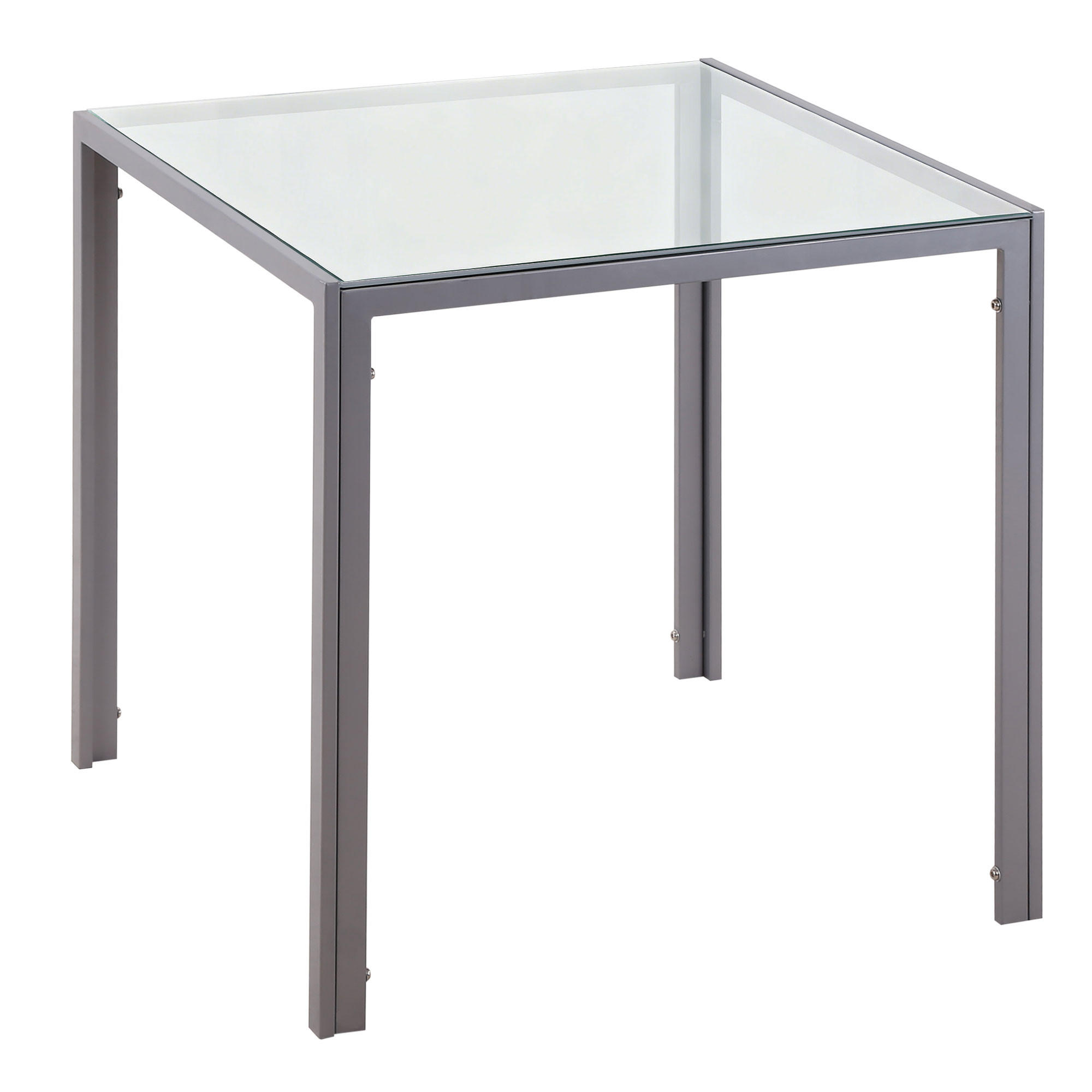 ESSTISCH Esszimmertisch Quadratischer Küchentisch für 4 Personen, Grau - Grau, Glas (75/75/75cm) - HOMCOM