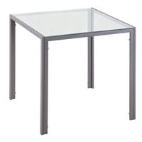 ESSTISCH Esszimmertisch Quadratischer Küchentisch für 4 Personen, Grau - Grau, Glas (75/75/75cm) - HOMCOM