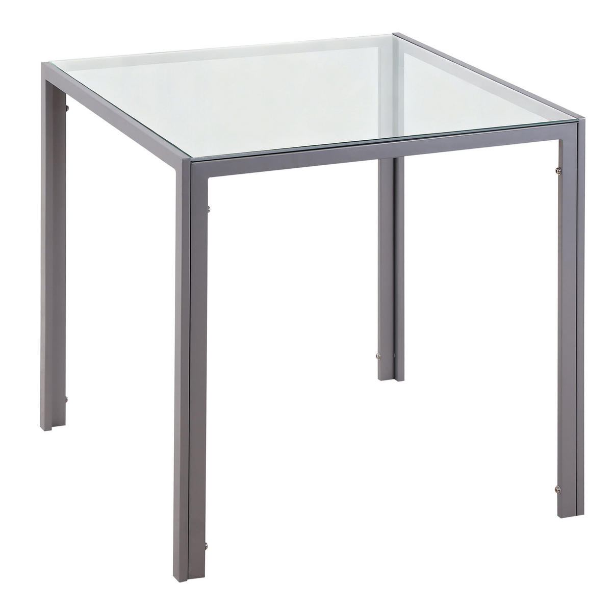 ESSTISCH Esszimmertisch Quadratischer Küchentisch für 4 Personen, Grau - Grau, Glas (75/75/75cm) - HOMCOM