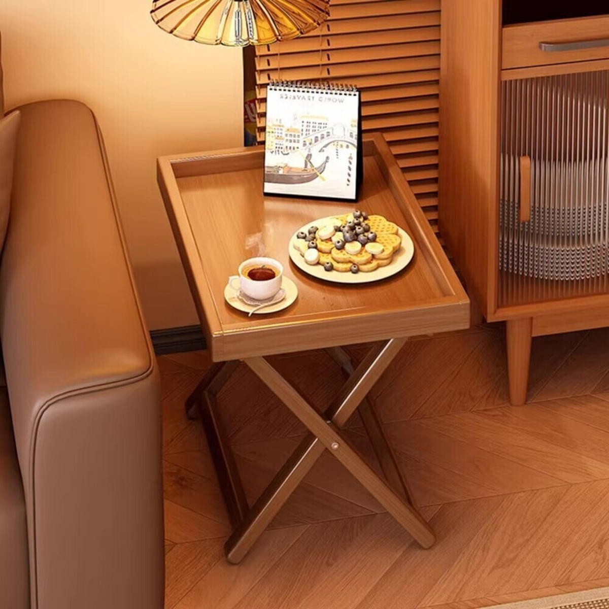 GARTENBEISTELLTISCH , Hochgebirgs-Nan-Bambus , Klappbares Modell , 45 × 33 × 44 cm - Braun, Holz (45/33/44cm) - Weltevree