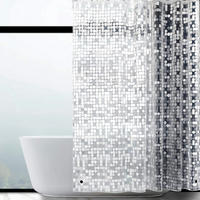 DUSCHVORHANG Geometrisch Transparent 180 x 92 cm - Multicolor, Kunststoff (92/180cm)