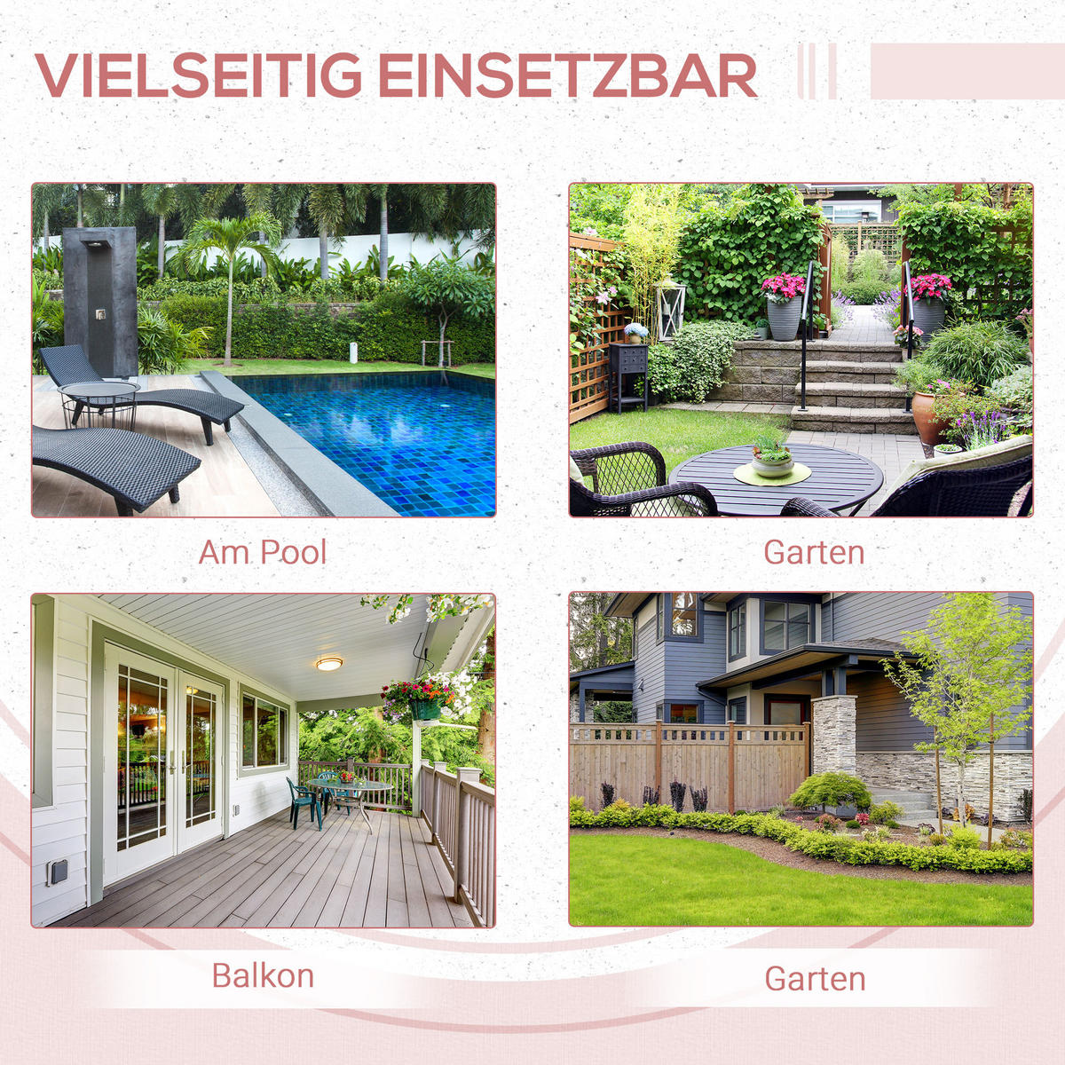 GARTENKLAPPTISCH, Naturholz, Stahl, PE-Rattan - Naturfarben, Kunststoff (40/40/40cm) - Outsunny