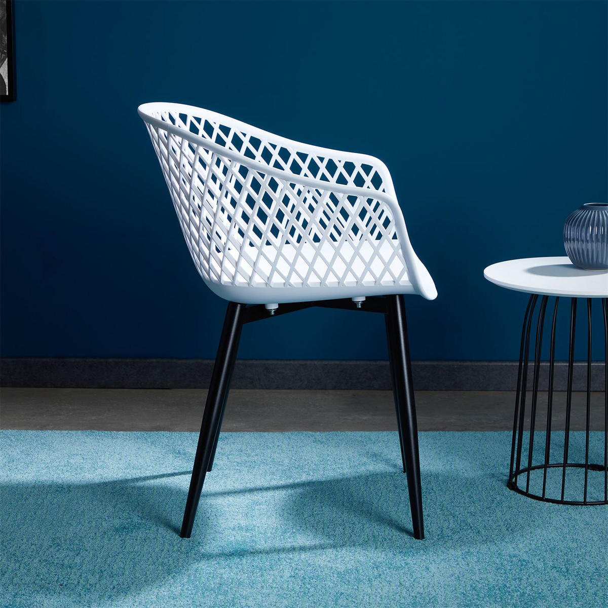 ESSZIMMERSTÜHLE MADEIRA 4ER-SET - Schwarz/Weiß, Textil (61/80/57cm) - IDIMEX