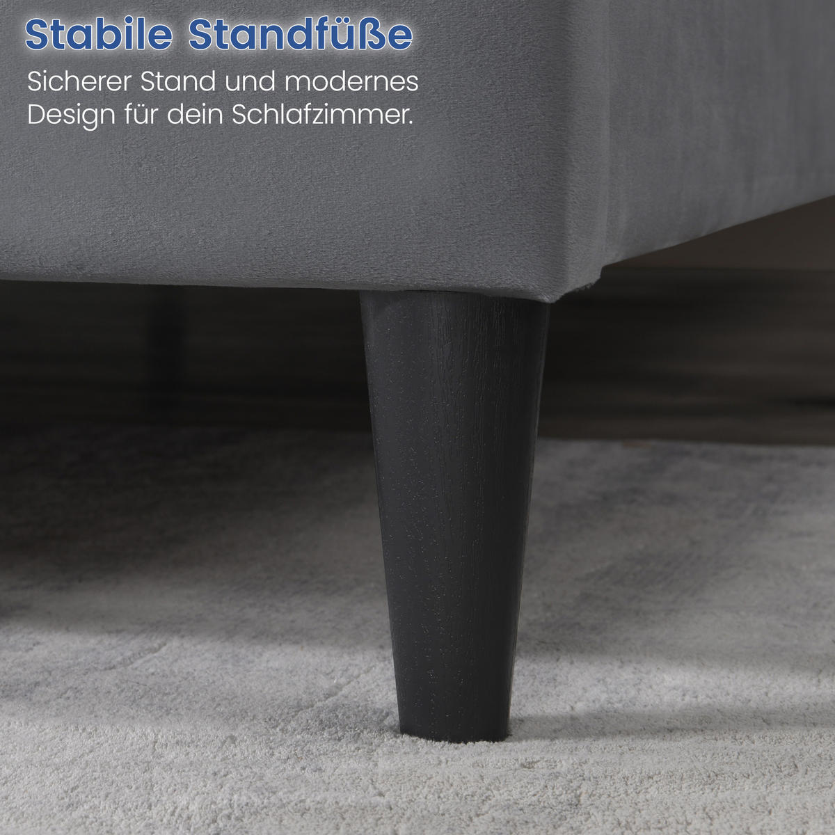 POLSTERBETT mit Lattenrost 140x200 cm Grau - Grau, Textil (140/200cm) - Home Collective