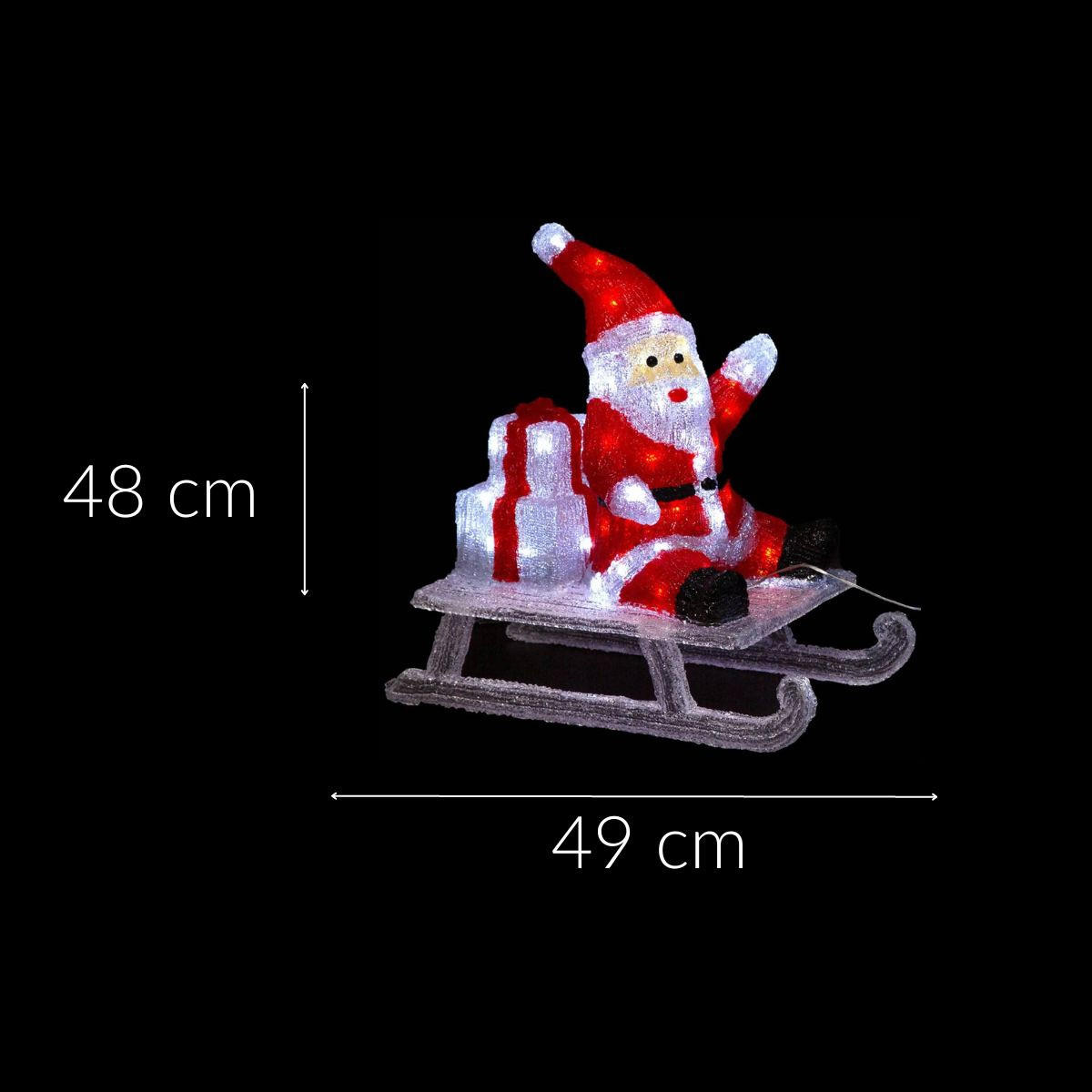 NIKOLAUS auf dem Schlitten mit LED-Beleuchtung 49/25/48 cm - Multicolor, Kunststoff (25/48/49cm) - Fééric Lights and Christmas