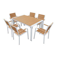 GARTENESSGRUPPE im Set - 6 -Sitzer - Aluminium - naturfarben hell, weiß - NYROS - Naturfarben, Metall - Vente-Unique