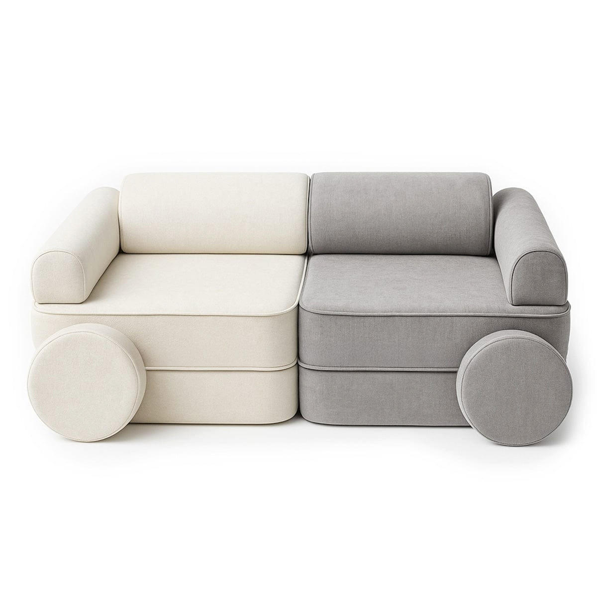 MODULARES Kindersofa 8 Elemente zweifarbig - Grau, Textil (120/50/60cm) - Bees & Blooms