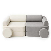 MODULARES Kindersofa 8 Elemente zweifarbig - Grau, Textil (120/50/60cm) - Bees & Blooms