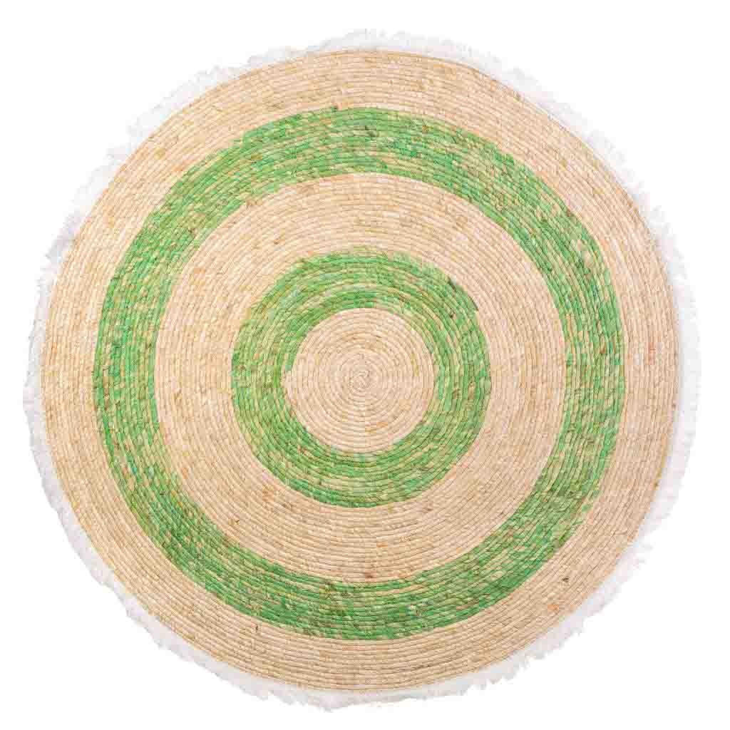 NATURFASERTEPPICH grün handgewebt D120x1 cm - Beige/Hellgrün, Naturmaterialien (120/120cm) - Wanderlust
