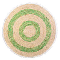 NATURFASERTEPPICH grün handgewebt D120x1 cm - Beige/Hellgrün, Naturmaterialien/Naturmaterialen (120/120cm) - Wanderlust
