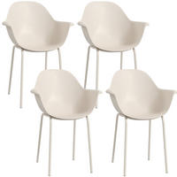 GARTENSTUHL 59/55/84 cm im 4er-Set mit Armlehnen und hoher Rückenlehne, Grau - Grau, Kunststoff (55/84/59cm) - Redom
