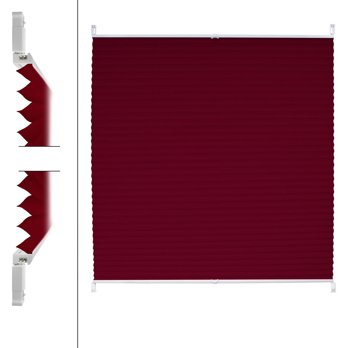 PLISSEE 100/200/2 cm - Bordeaux, Metall (100/2/200cm) - ECD-Germany