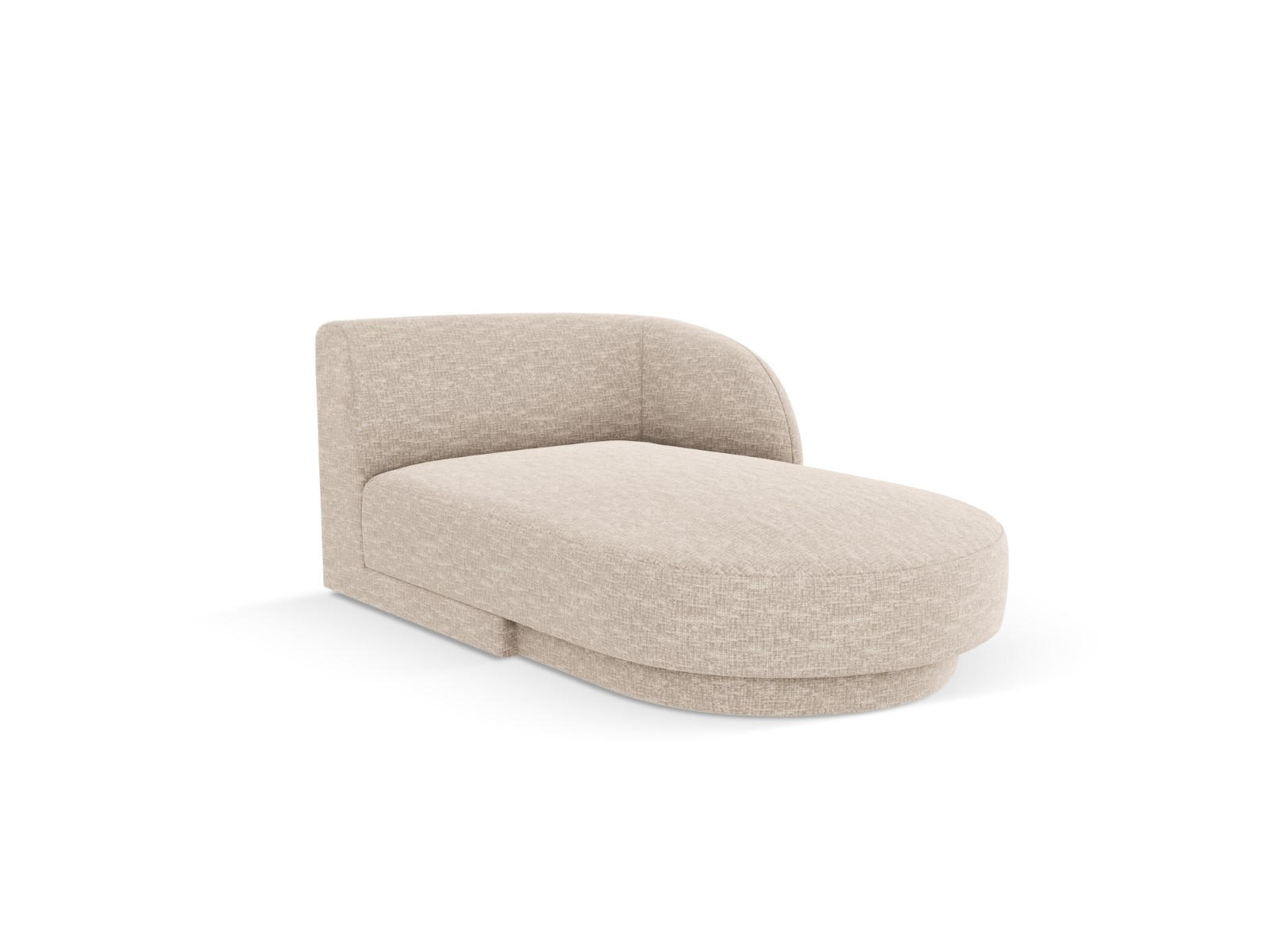 CHAISELONGUE rechts Miley aus Chenille-Stoff beige - Beige, Textil (90/70/156cm) - Micadoni