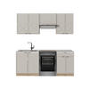 KÜCHENZEILE Fame-Line GrauBeige/Goldkraft Eiche 200 cm, AP Marmor - Honigeiche/Grau, Holzwerkstoff (200/81.6/60cm) - Vicco