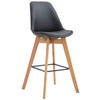 BARHOCKER Medoc, Gestell Natura, Kunstleder Schwarz - Schwarz/Naturfarben, Holz/Kunststoff (48/100/56cm) - TPFLiving