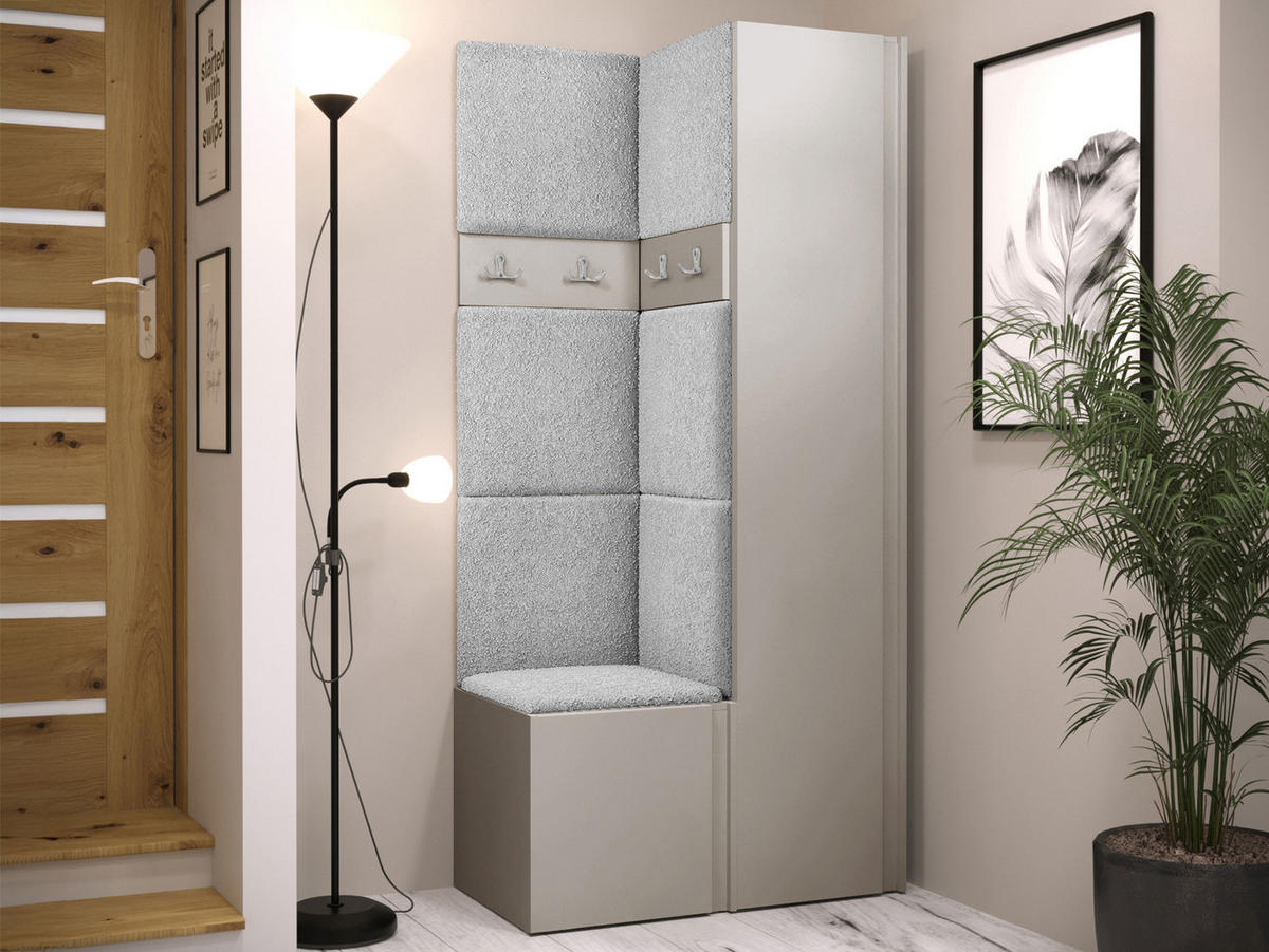 GARDEROBEN-SET Orion XXIV - Kaschmir/Hellgrau, Holzwerkstoff/Kunststoff (82/186/46cm) - MIRJAN24