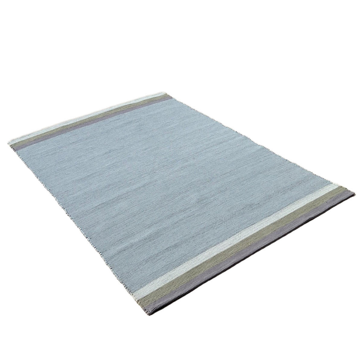 TEPPICH aus recycelter Baumwolle handgewebt blau - Blau, Naturmaterialien (120/170cm) - AFK Living