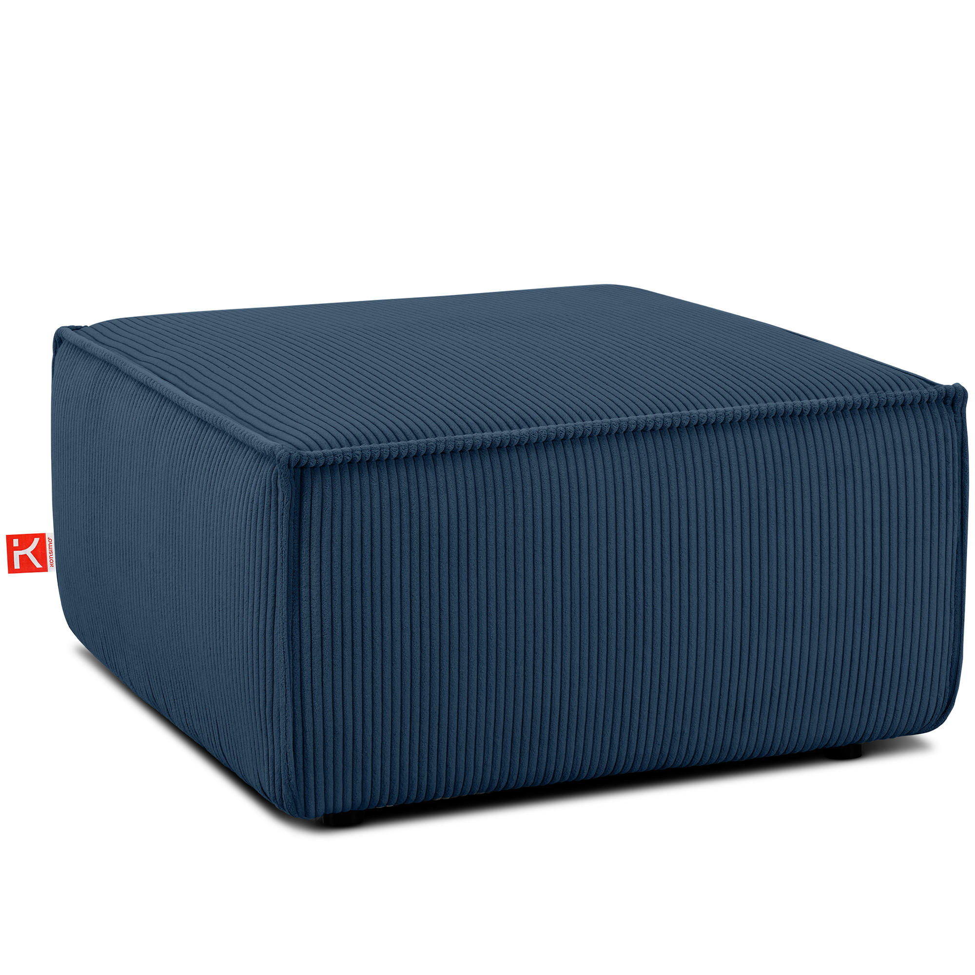 SITZPOUF NAPI gefederte Sitzfläche, blau - Blau/Schwarz, Textil (83/45/83cm) - KONSIMO®