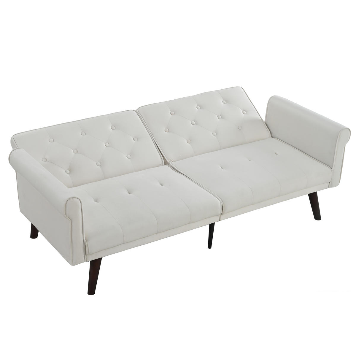 SCHLAFSOFA DE-34676 2-in-1 mit verstellbarer Lehne Beige - Beige, Metall (89/70/172cm) - ComfortXL