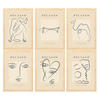 POSTER Set Mit 6 Illustrationen Von Pablo Picasso Liebe A3 Rahmen Aus Hellem Holz - Beige, Papier (29/3cm) - Nacnic