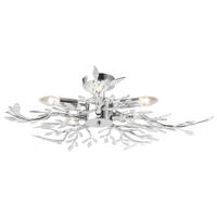 LED DECKENLEUCHTE Chrom Silber Blätter-Design - Silberfarben, Metall (71/71/16cm) - Globo Lighting