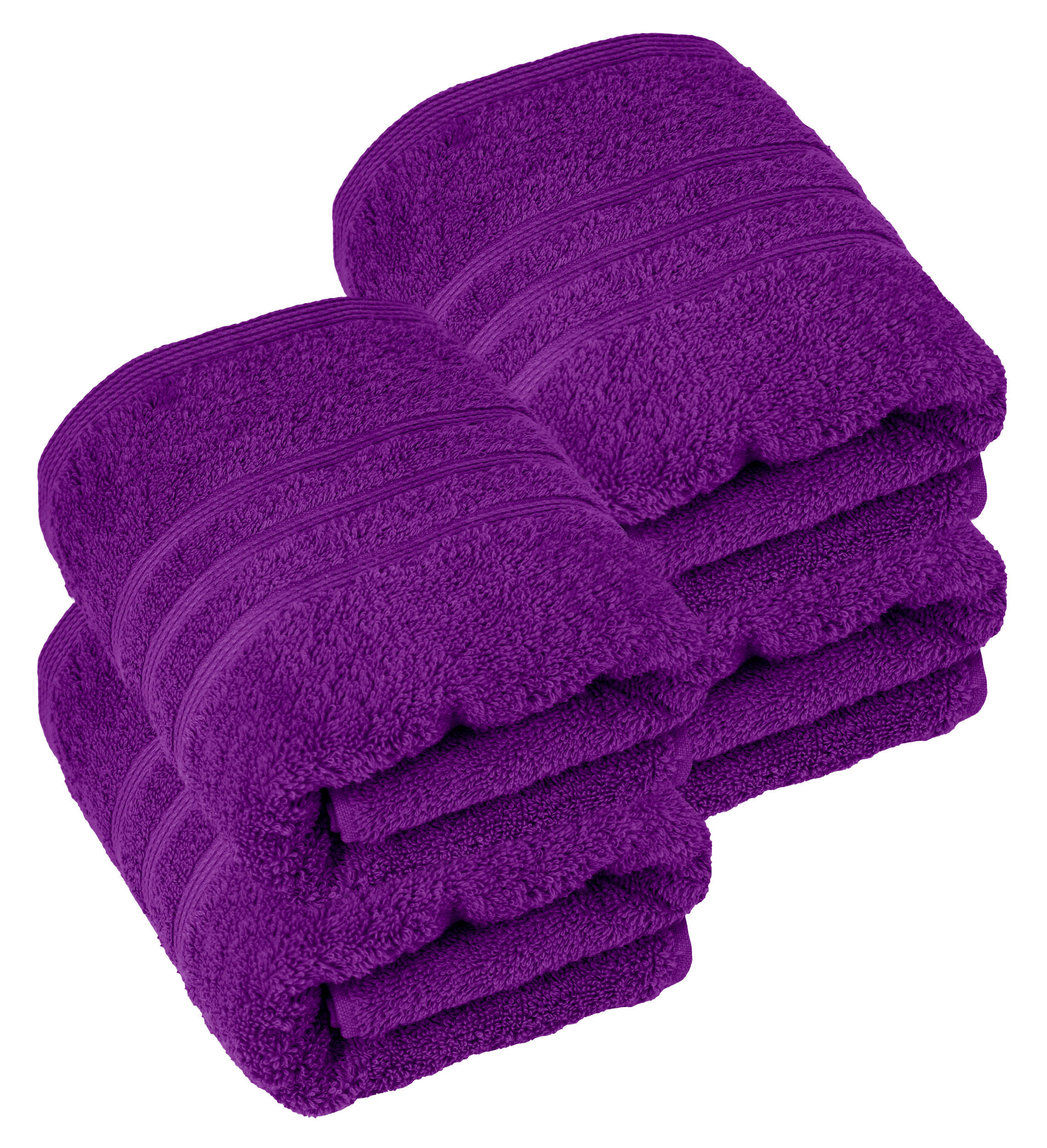 HANDTUCH 50x100 cm London Aubergine Lila 4er Set - Aubergine, Textil (50/100cm) - Lashuma