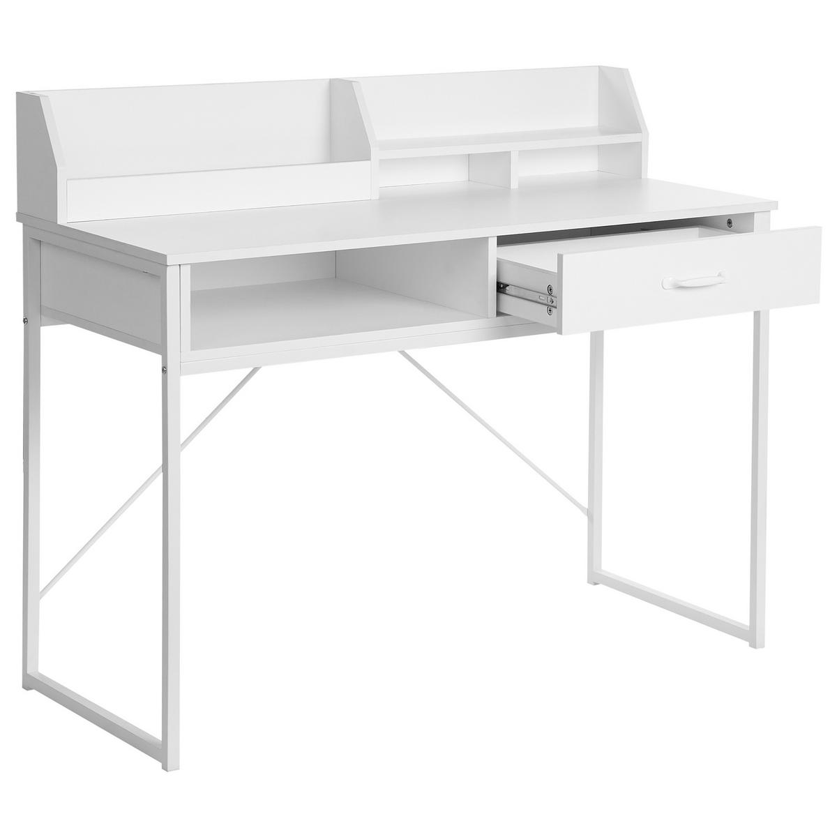 SCHREIBTISCH 110/50 cm Weiß Zyra - Weiß, Holzwerkstoff/Metall (50/110/95cm) - Beliani