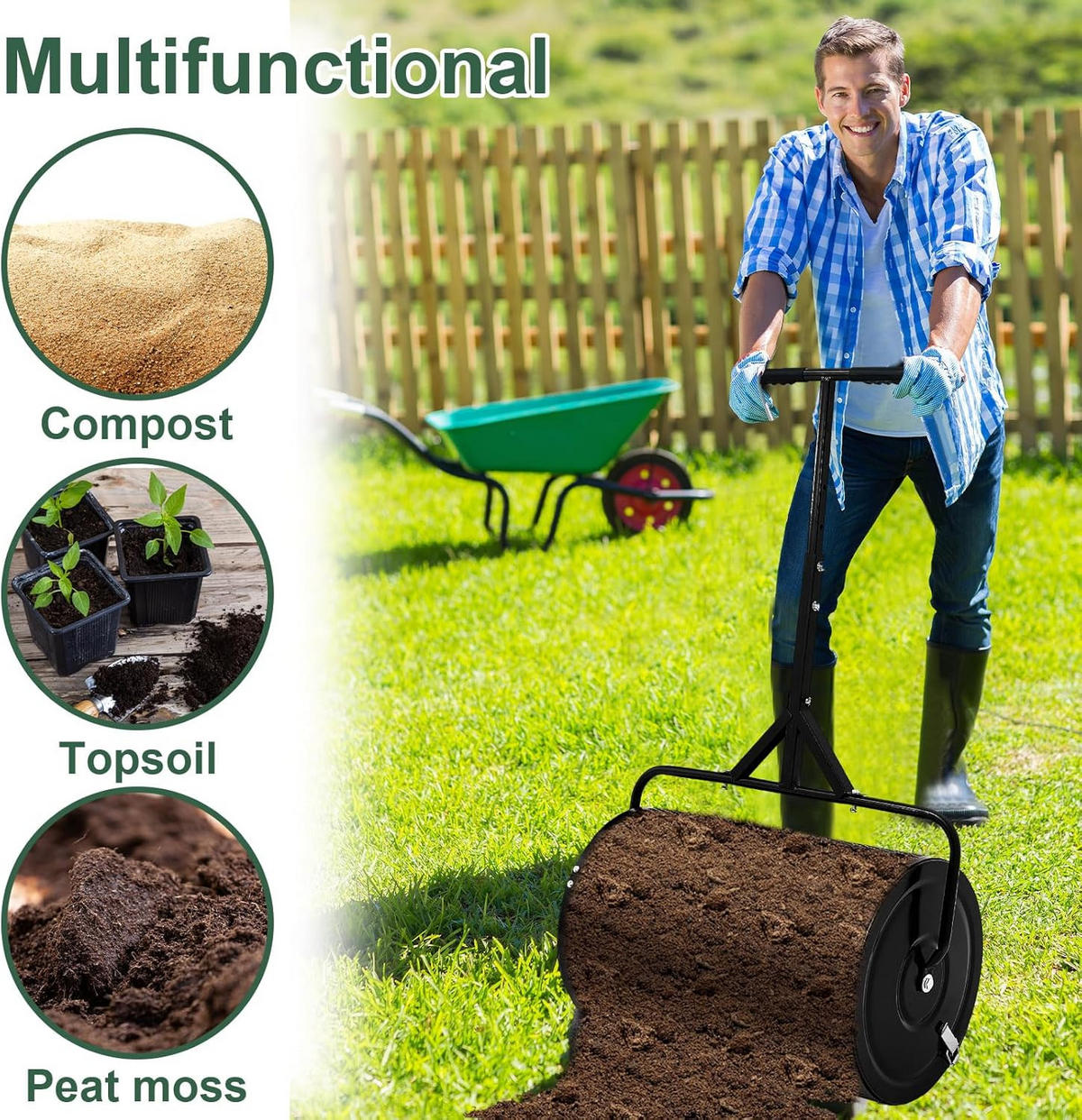 KOMPOSTSTREUER T-Griff Metall Schwarz - Schwarz, Kunststoff/Metall (70/106/40cm) - Kaket
