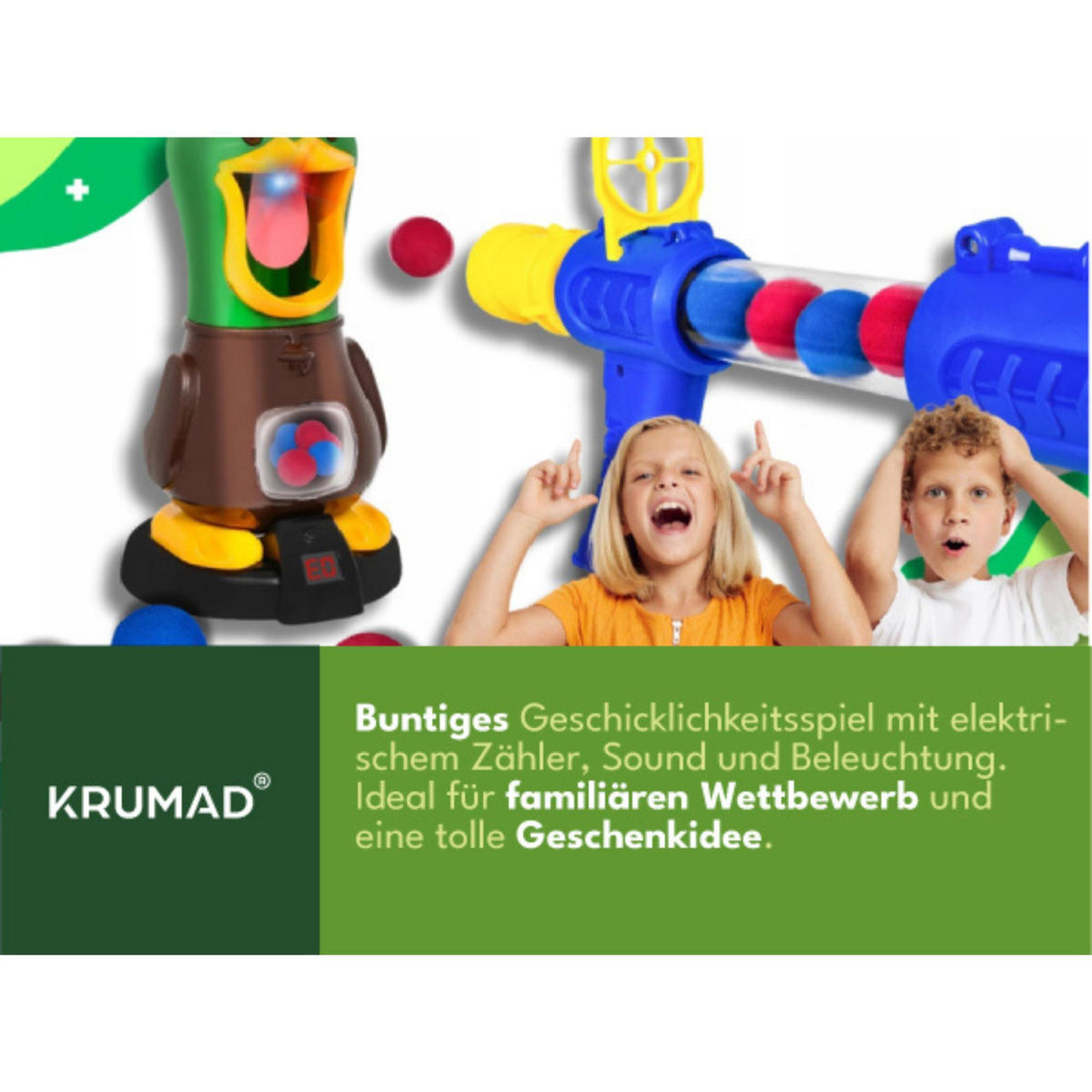 SPIELZEUG Geschicklichkeitsspiel Ente - Multicolor, Kunststoff (16/29/16cm) - KRUMAD