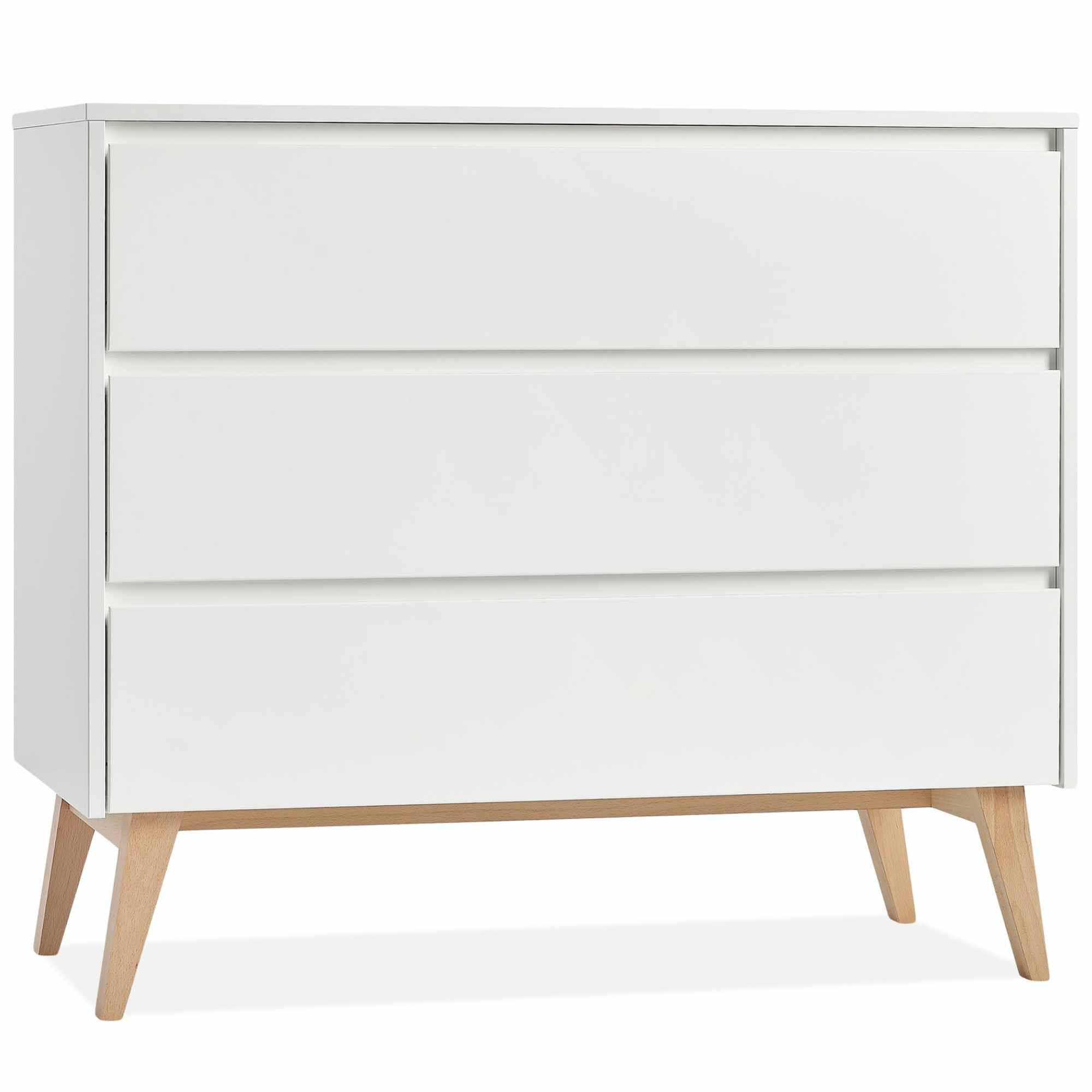 WICKELKOMMODE Dambi mit Schubladen - Weiß, Holz (100/93/53cm) - KONSIMO®