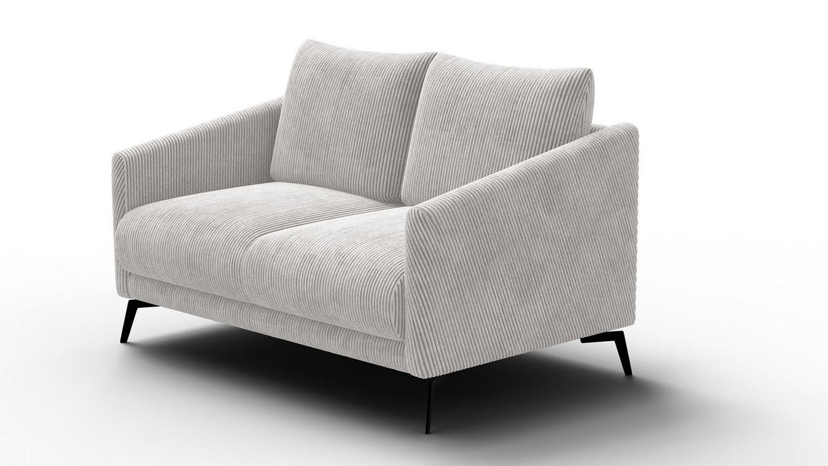 SOFA VILT 2-Sitzer, perlweiß - Schwarz/Weiß, Holzwerkstoff/Textil (142/89/94cm) - Courtois Laville