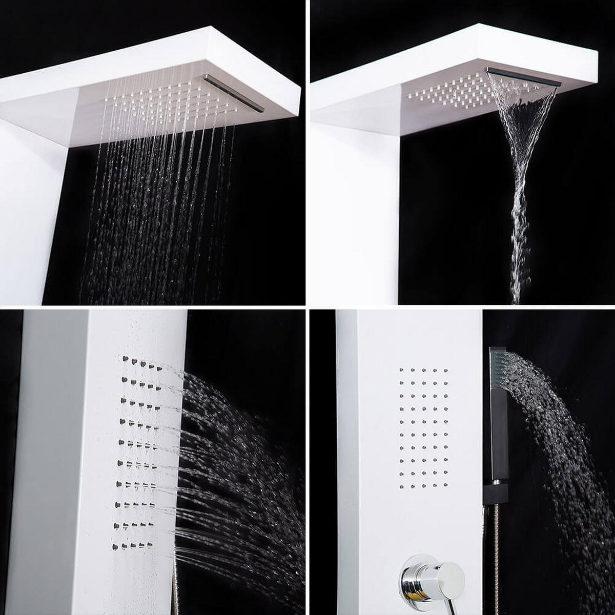 DUSCHPANEEL CASCATA - Weiß - Weiß, Metall (20/142/50.5cm) - Home Deluxe