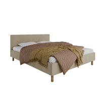 POLSTERBETT ALMORE 160x200cm, Taschenfederkernmatratze LIORA(19cm), beige - Beige, Holz (160/200cm) - Homesy