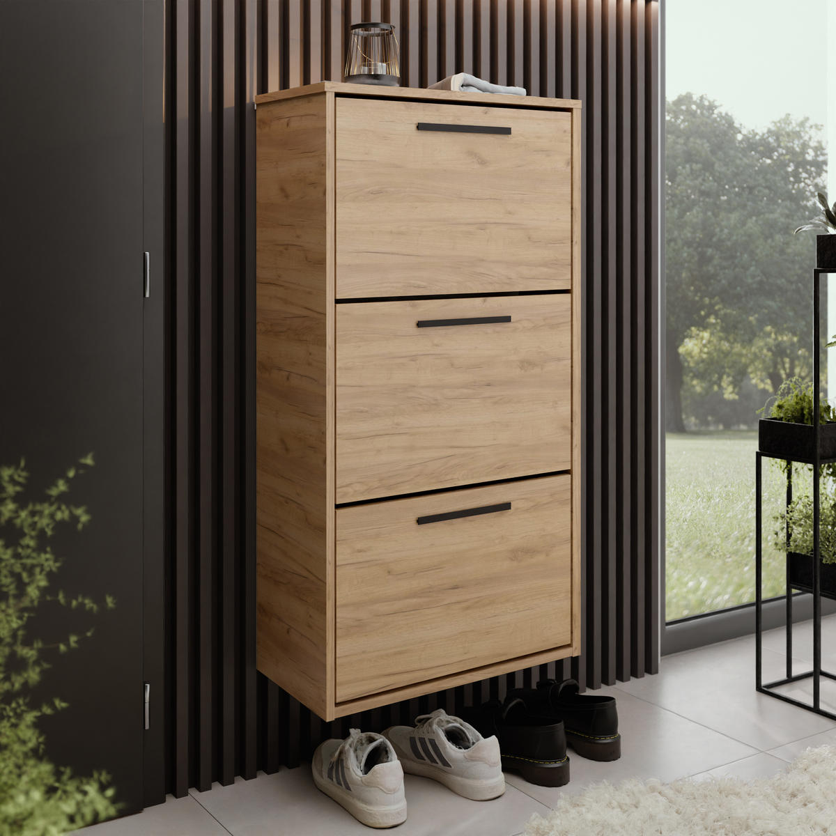 SCHUHSCHRANK Asper SCHUHSCHRANK Asper Craft Eiche Gold - Honigeiche, Holzwerkstoff (59/114.6/24cm) - Kier Furniture