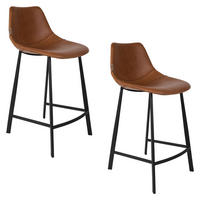 BARHOCKER Franky Rückenlehne 65 cm Braun - 2 er Set - Braun, Kunststoff (45/91/52cm) - Dutchbone