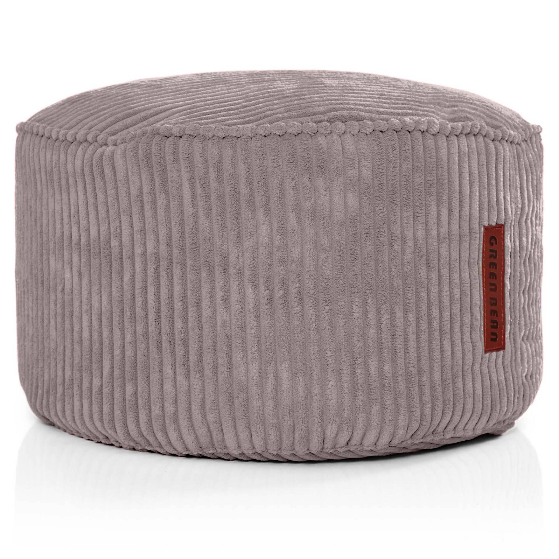 SITZSACK-HOCKER Pouf "Cord" 45x25cm - Grau, Textil (45/25/45cm) - Green Bean