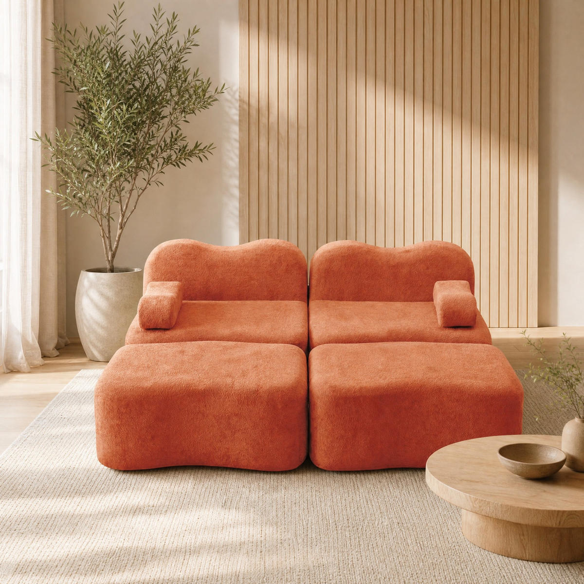SOFA od baršuna u narančastoj boji - narančasta, tekstil (167/70/192cm) - Flora Grace