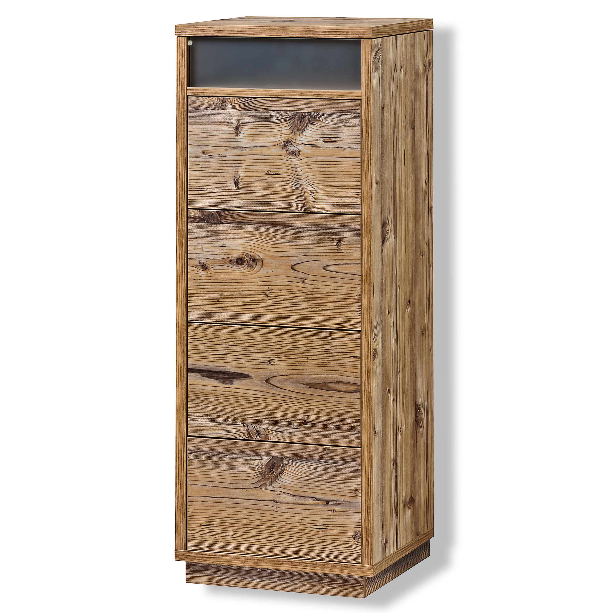 KOMMODE Eyecatcher farbige Schubkastenkommode mit Klappdeckel und Ablagefach - Fichtefarben, Holzwerkstoff (40/110/39cm) - Aileenstore