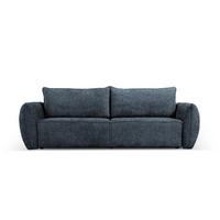 AUSKLAPPBARES-SOFA mit Bettkasten Kaelle aus Chenille-Stoff königsblau 3 Sitzplätze - Blau, Textil (97/91/244cm) - Micadoni