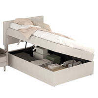 POLSTERBETT mit Stauraum 90x200 cm Beige - Beige, Holz (90/200cm) - Meubliv