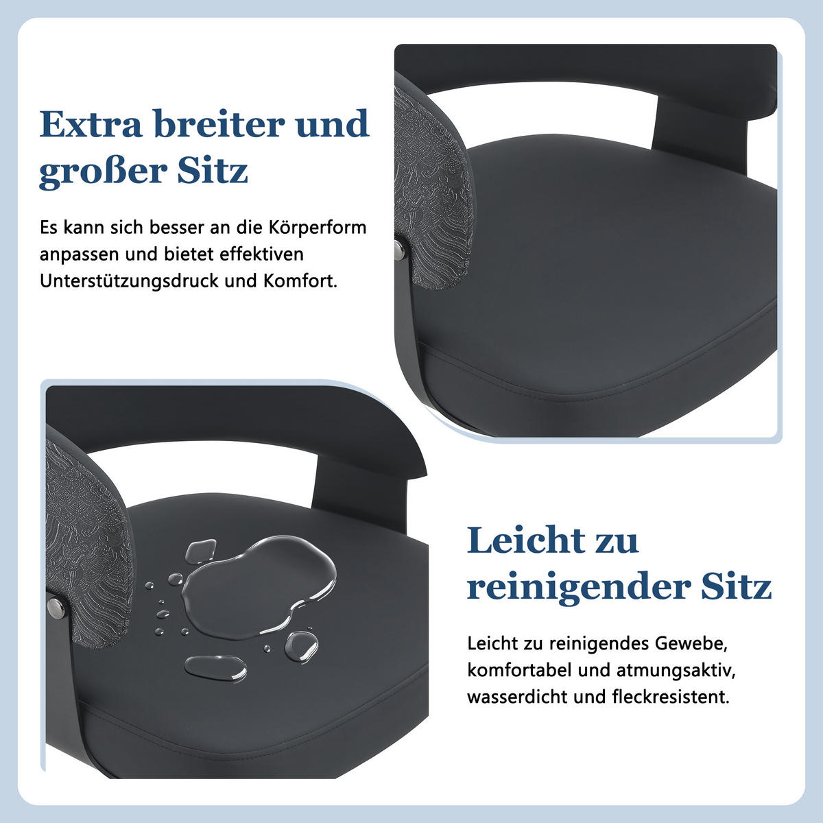 ARMLEHNSTUHL-SET DE-36711 2 Stück im Mid-Century-Modern-Stil mit gemusterter Rückenlehne Schwarz - Schwarz, Metall (48/77.3/46.5cm) - ComfortXL
