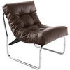 CLUBSESSEL mit Chromkufen im Retro-Stil, modular verbindbar, Braun 73x60x76 cm - Silberfarben/Braun, Textil/Metall (60/76/71cm) - KADIMA DESIGN