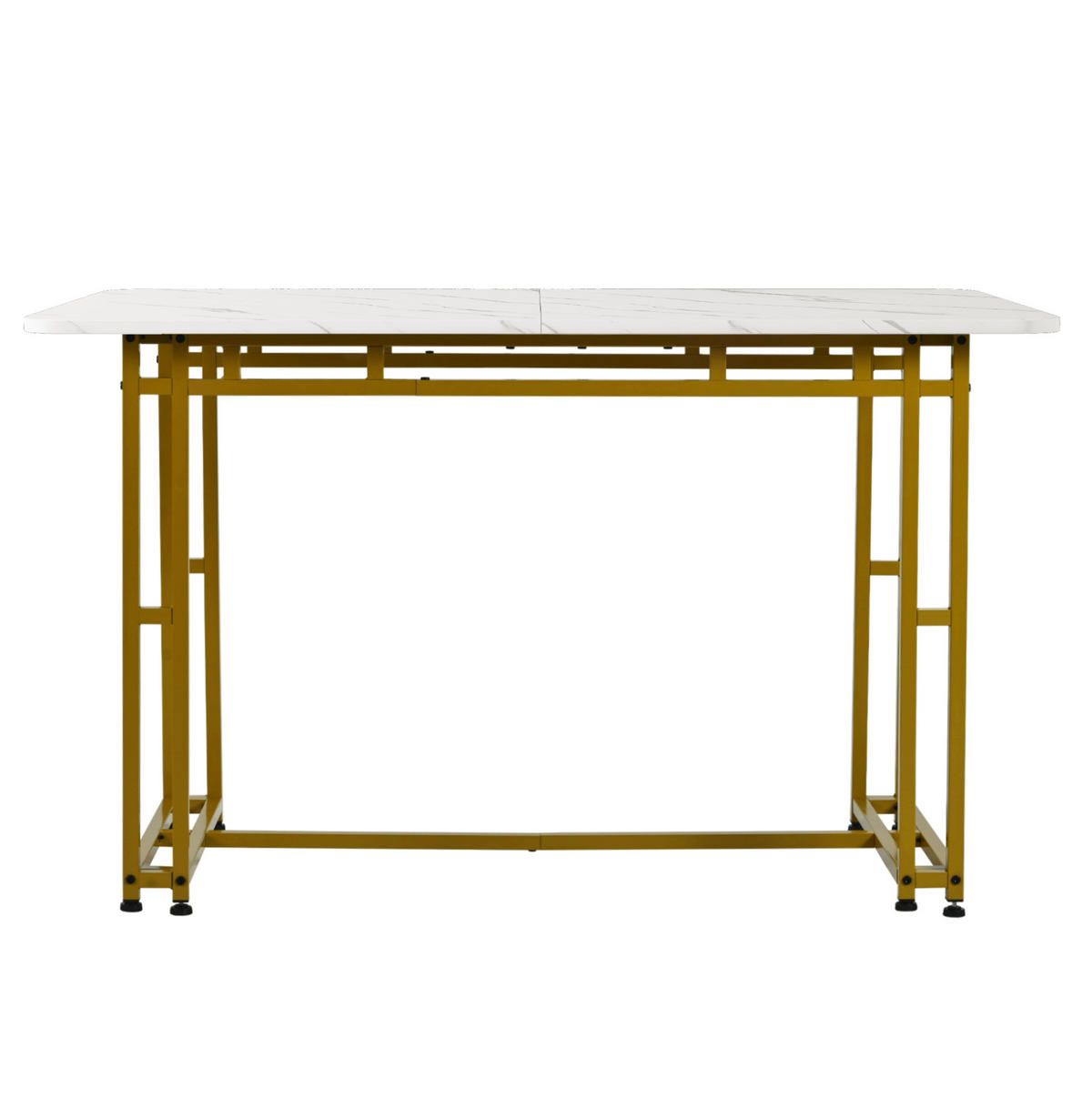 ESSTISCH aus MDF 120x70x74 cm Goldfarben mit Metallbeinen und modernem Design - Weiß, Holzwerkstoff (120/70/74cm) - Modfu