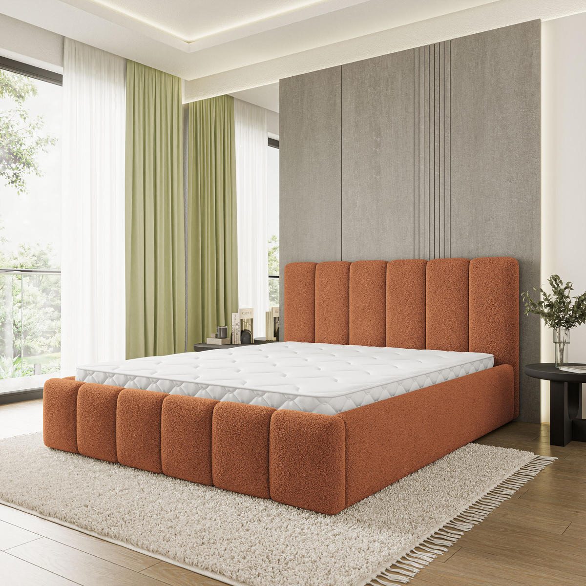 POLSTERBETT ATTORA Q 180x200 cm mit Bettkästen - Kupferfarben - Kupferfarben, Holz (180/200cm) - MASSENO