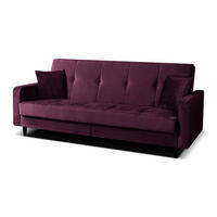 SOFA Luna 213cm im skandinavisches Stil, mit Schlaffunktion und Bettkasten, weinrot - Rot, Kunststoff (213/92/94cm) - Margaret Hadas24