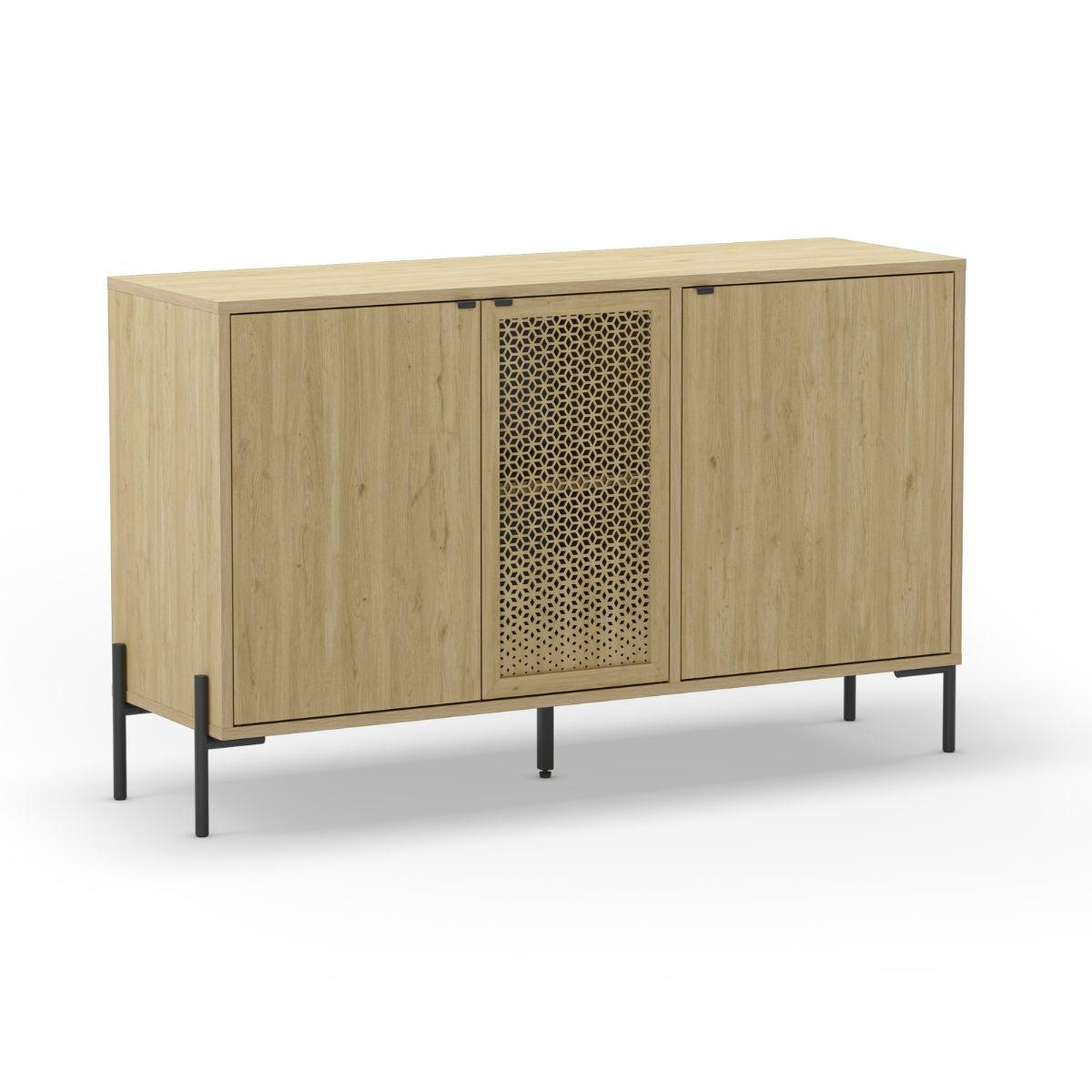 3DVEŘOVÝ bufet s kovovými nohami, šířka 120 cm - Inca - hnědá, dřevo (40/80.5/125.6cm) - Calicosy