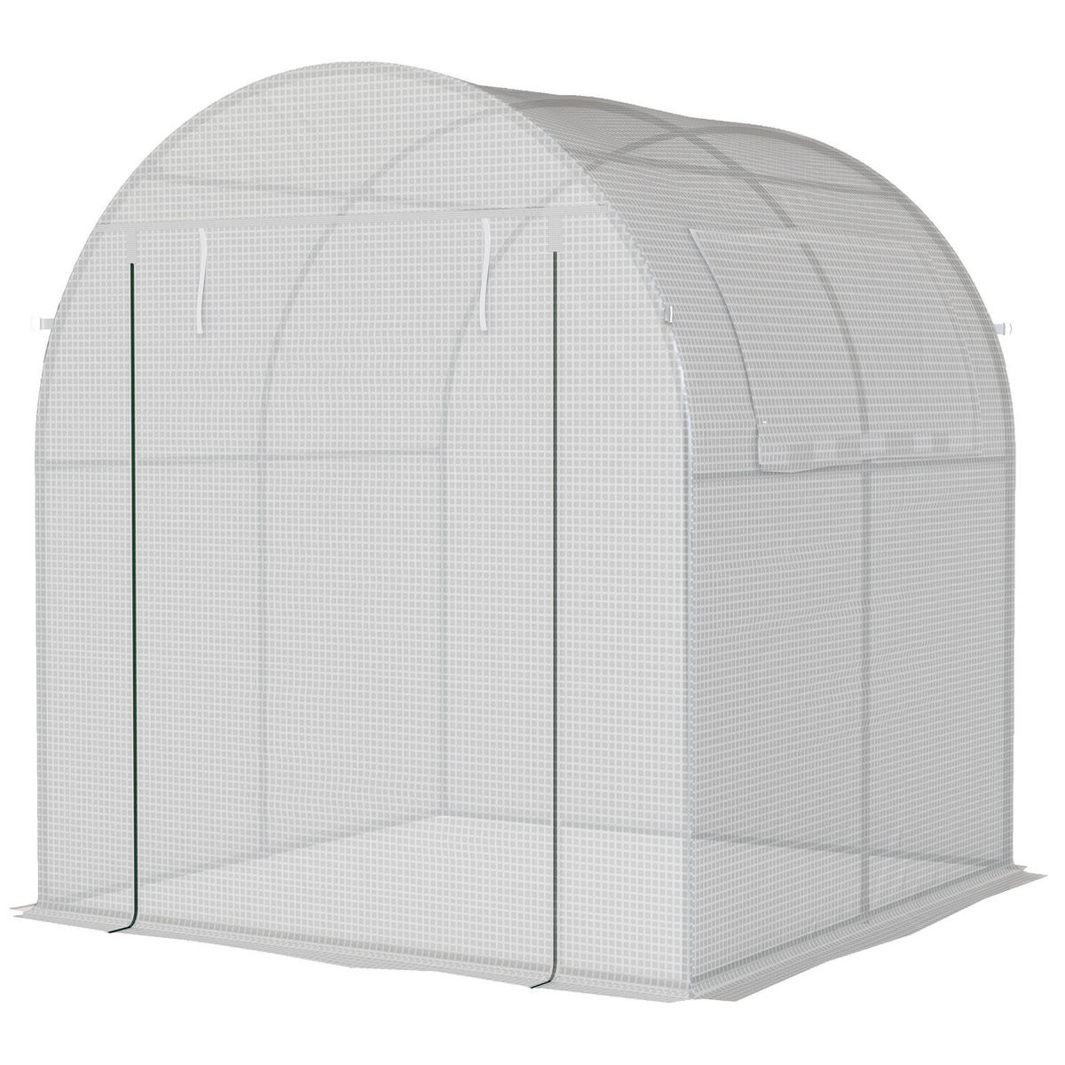 GEWÄCHSHAUS DE-05779 Tragbar mit Stahlrahmen Weiß - Weiß, Kunststoff/Metall (180/200/180cm) - ComfortXL