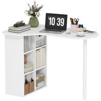 SCHREIBTISCH Weiß Holzoptik mit 6 Regalfächern und Stahlgestell 100/59/75,5 cm - Weiß, Metall (59/100/75.5cm) - PANGIVO